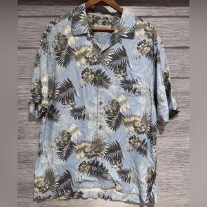 Tommy Bahama Mens 100% Silk Hawaiian Button Down Shirt Size L Floral
